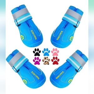 NWOT QUMY New Dog Boots Waterproof Shoes with Reflective Strips Rugged Anti-Slip